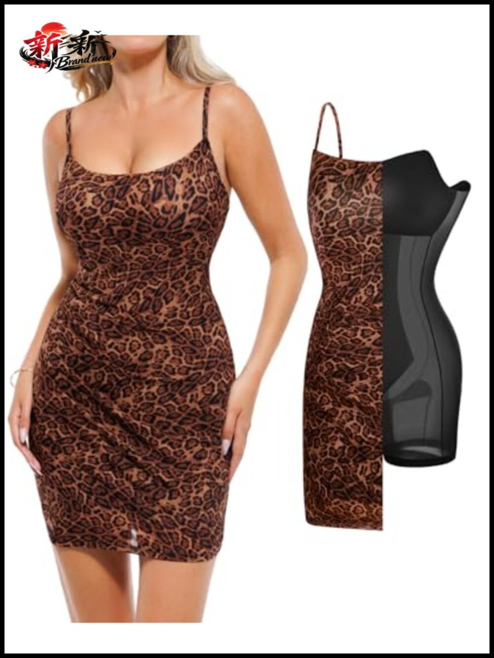 Mesh Ruched Bodycon Mini Dress with Built-in Shapewear